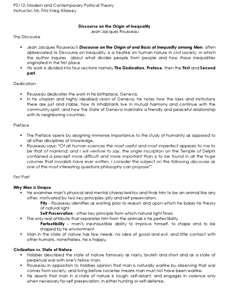 Discourse on the origin of inequality handout pdf jean jacques