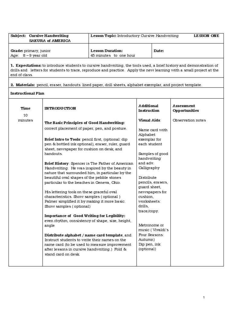 CompleteLessonCursive Basic PDF | PDF | Art Materials | Writing