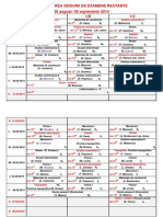 26 August-08 Septembrie 2019 Planificarea Sesiunii de Examene Restante