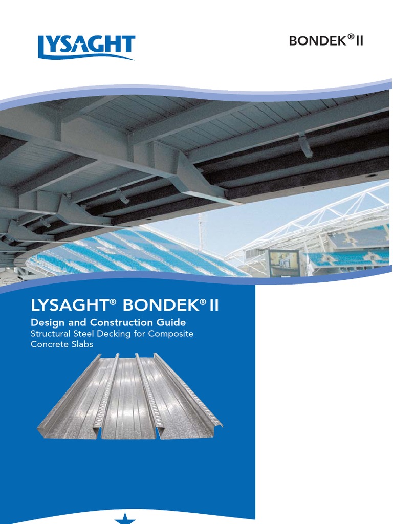 Lysaght Bondek PDF | PDF | Concrete | Structural Load