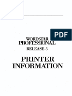 Wordstar Professional Release 5 Printer Information PDF