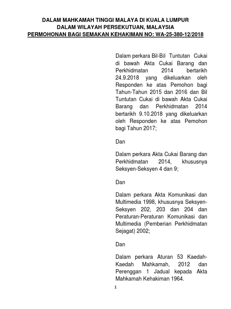 akta cukai barang dan perkhidmatan