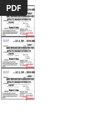 Rental Receipt