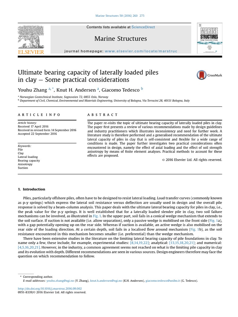 UBC of Laterally Loaded Piles in Clay | PDF | Deep Foundation | Bending