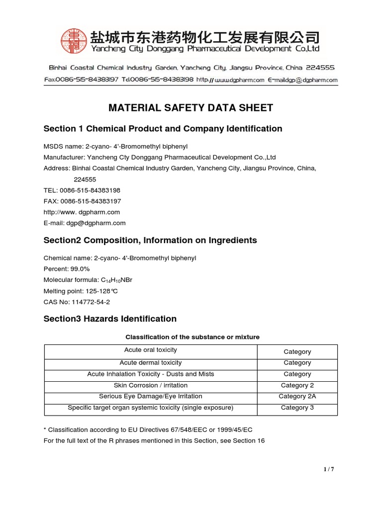11 Otbb MSDS PDF Personal Protective Equipment Breathing
