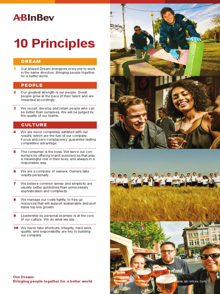 AB InBev's 10 Core Principles | PDF | Business Economics | Marketing