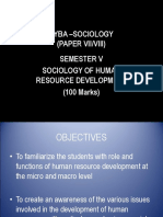 Tyba - Sociology (Paper Vii/Viii) Semester V Sociology of Human Resource Development (100 Marks)