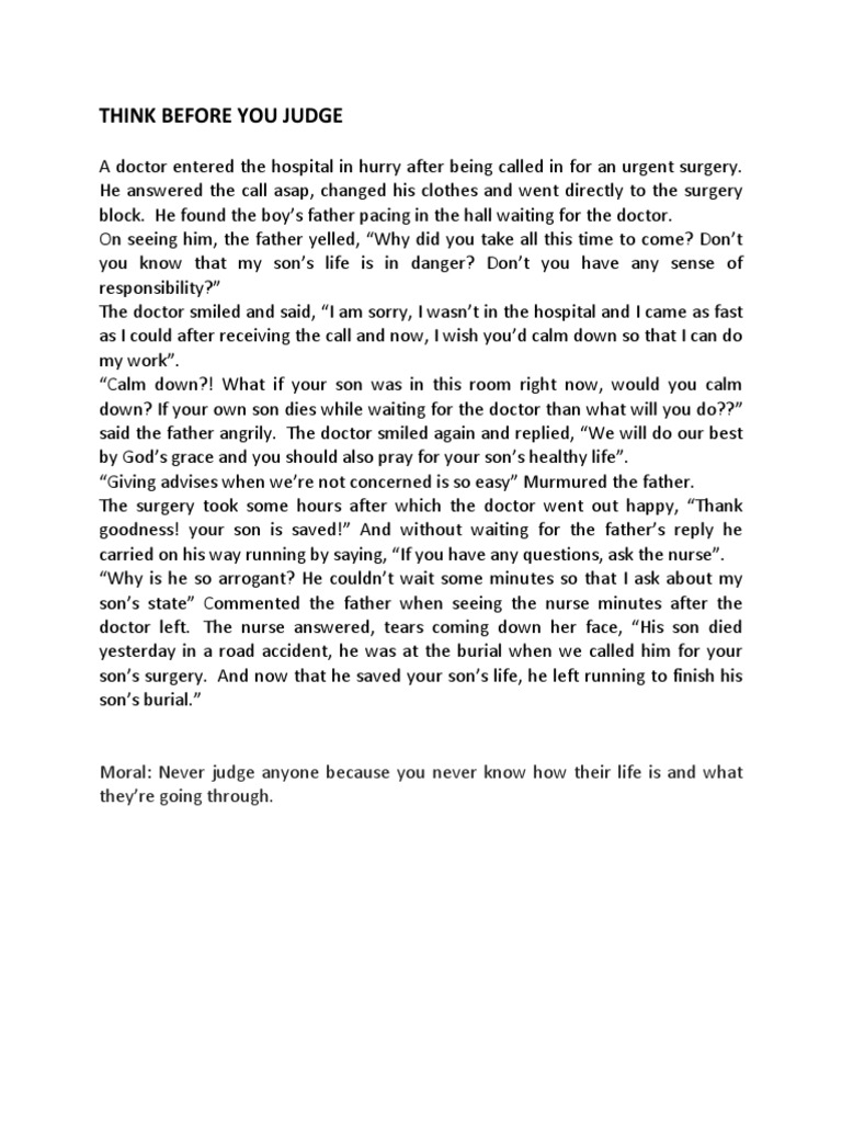 Think Before You Judge PDF