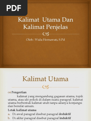 Kalimat Utama Dan Kalimat Penjelas