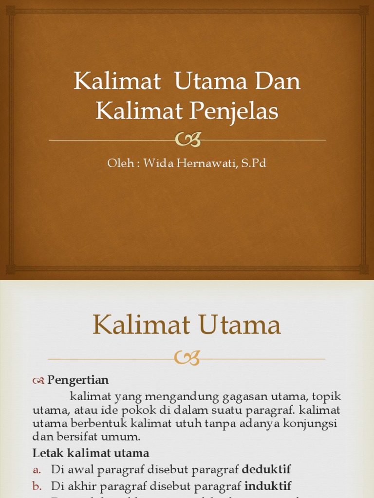 Kalimat Utama Dan Kalimat Penjelas