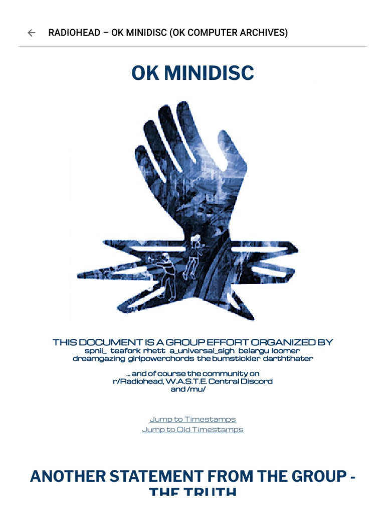 Radiohead - Ok Minidisc (Ok Computer Archives) | PDF | Sound ...