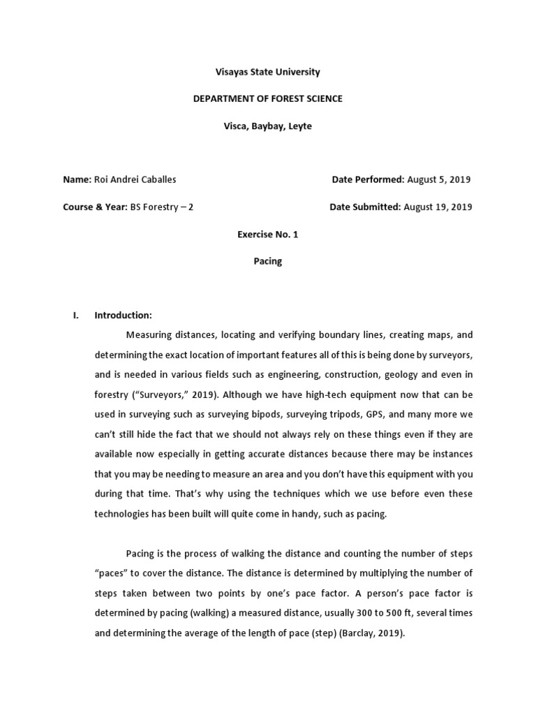 Pacing Technique for Distance Measurement | PDF | Surveying | Nature