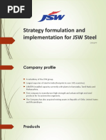 Strategy Formulation and Implementation For JSW Steel