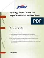 Strategy Formulation and Implementation For JSW Steel