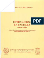 Extranjeros en Castilla 1474 1501 Notas y Documentos para El Estudio de Su Presencia en El Reino A Finales Del Siglo XV PDF