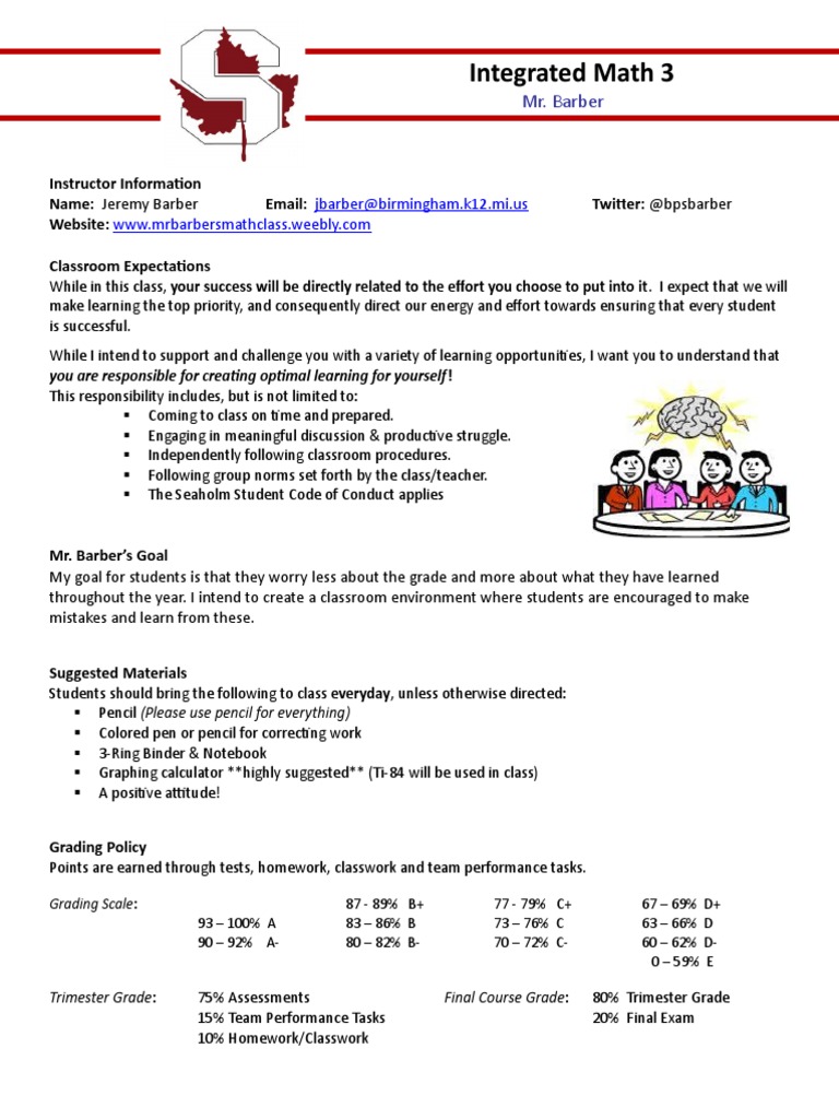 Integrated Math 3 Course Overview | PDF | Homework | Teaching Mathematics