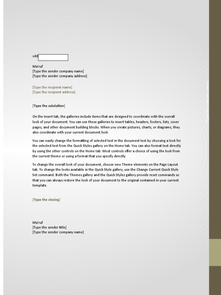 (Type The Recipient Name) (Type The Recipient Address) PDF
