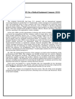 CASE STUDY On A Medical Equipment Company PDF