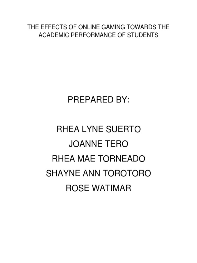 The Effects of Online Gaming Towards the Academic Performance of