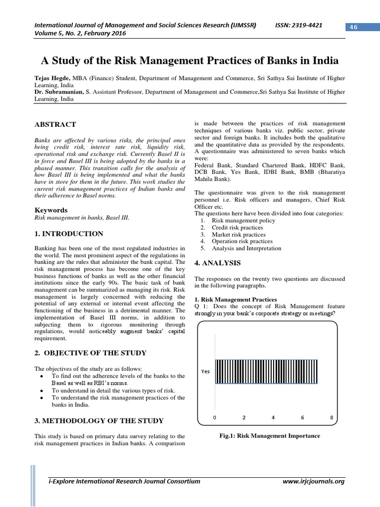 Risk Management Practices in Indian Banks | PDF | Operational Risk ...