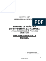 Informe de Practica Constructora Santa M
