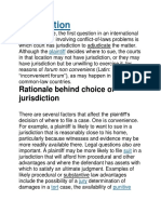Jurisdiction: Rationale Behind Choice of Jurisdiction