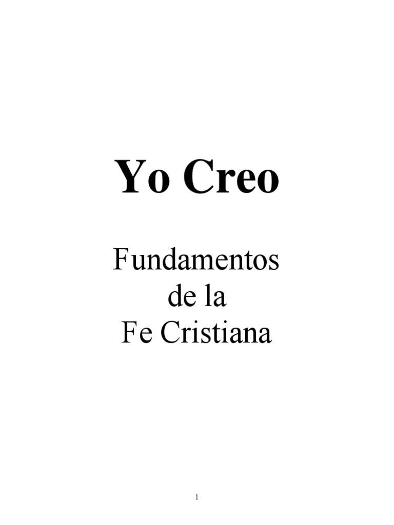 Fundamentos de La Fe Cristiana PDF | PDF | Trinidad | Biblia