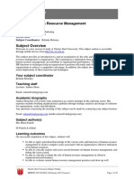 HRM502 - Human Resource Management: Subject Coordinator
