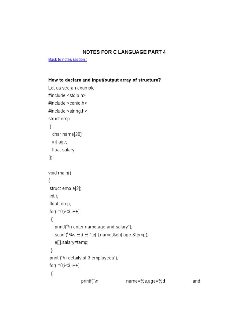 C Language: Structures and Functions Guide | PDF | Pointer (Computer ...