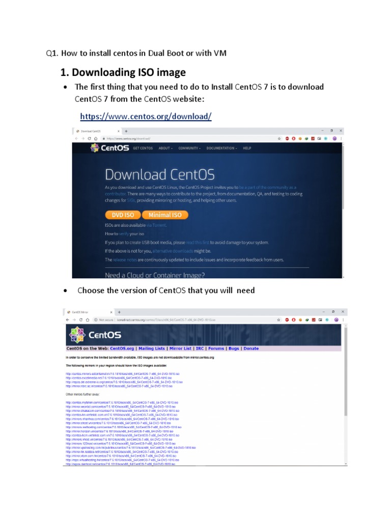 Downloading ISO Image: Q1. How To Install Centos in Dual Boot or With ...