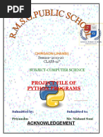 Project File of Python Programs: Acknowledgement