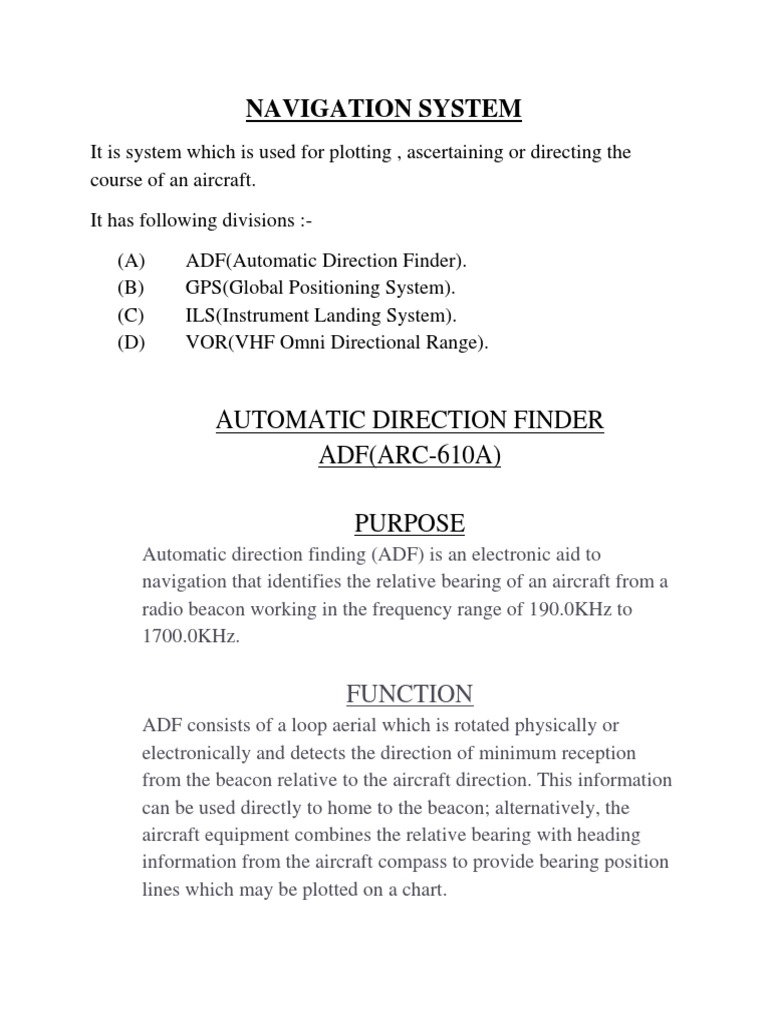 Navigation System PDF Radio Aerospace Engineering