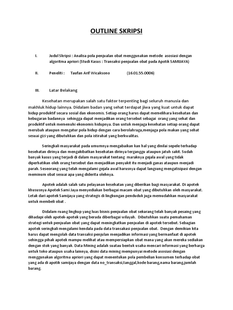 Contoh Outline Skripsi Pdf - vrogue.co