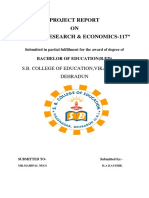 Project Report ON "Action Research & Economics-117": S.B. College of Education, Vikasnagar Dehradun