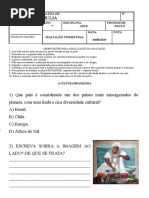 avalição especial arte 6º ano  - cultura africana