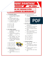 Ejercicios de Plan de Redaccion y Oraciones Eliminadas para Cuarto de Secundaria