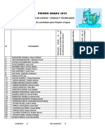 Lista de Cotejo Primer Grado 2019