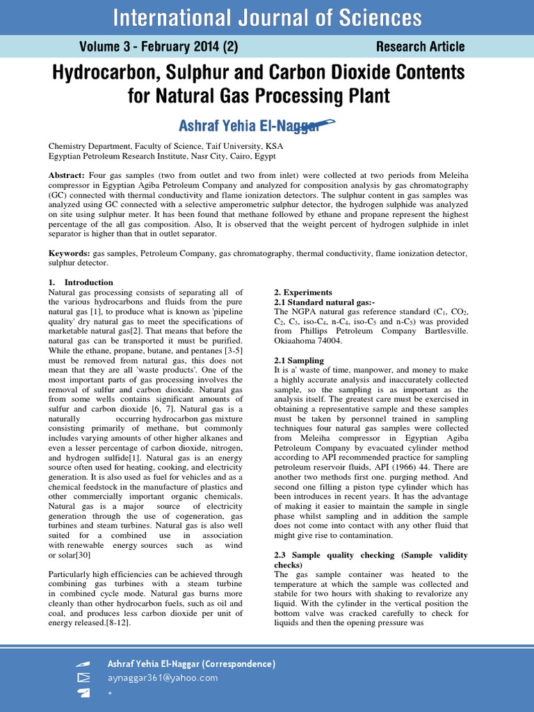 Natural Gas Composition Analysis Study | PDF | Natural Gas | Gas ...