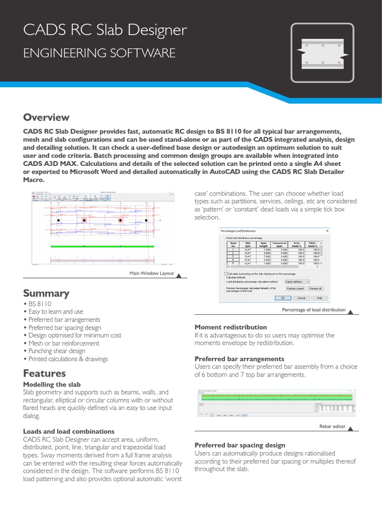 CADS RC Slab Designer | Download Free PDF | Computer Aided Design ...