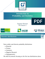 Introduction To Probability and Statistics: Sayantan Banerjee IPS Session 5