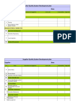 Supplier Quality System Development Plan Supplier: Date