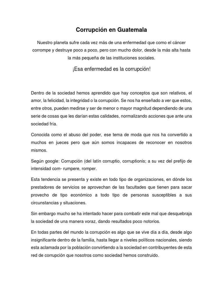 Corrupción en Guatemala | PDF | Corrupción política | Gobierno