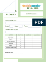 Examen 4to Grado BLOQUE1 2018-2019 PDF