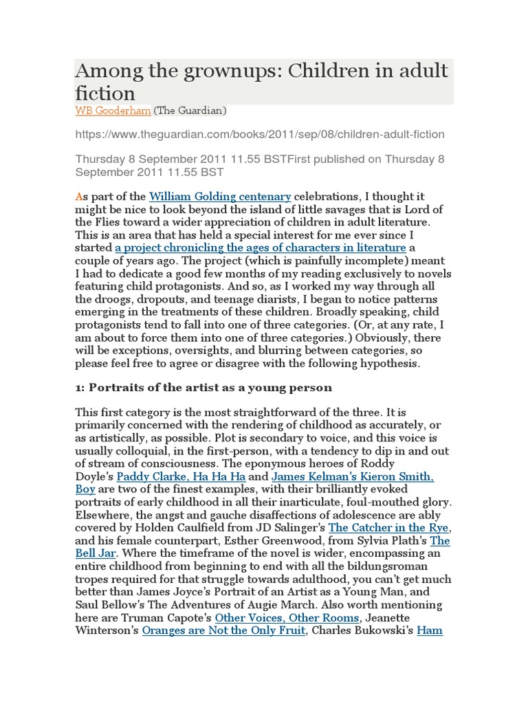 Articulo en Ingles Tipos de Ninos en La Lit PDF English Language