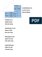 Constitutional Law (Law113-FLD) 6:01-9:01 (Wed) : DAY Subject's Schedule Monday Tuesday Wednesday Thursday Friday Saturday