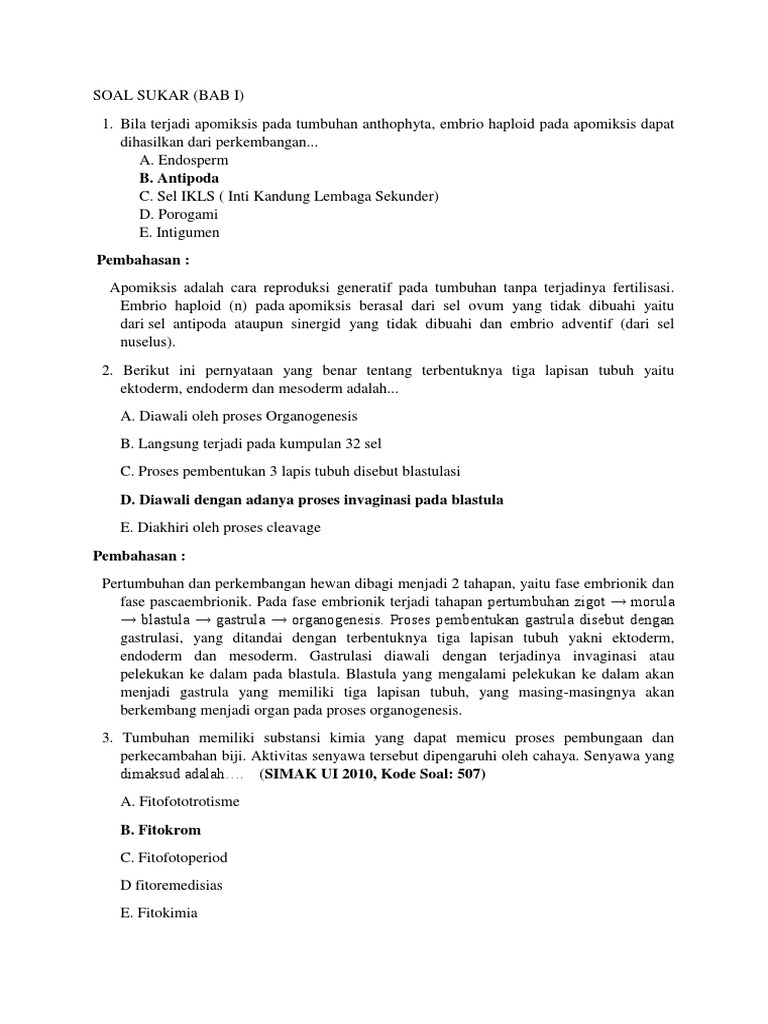 Kumpulan Soal Biologi Materi Kelas 12