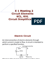EEE 1 Meeting 2 - Circuit Elements. KCL, KVL, Circuit Simplification