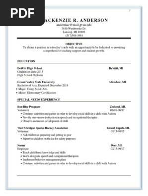 job resume