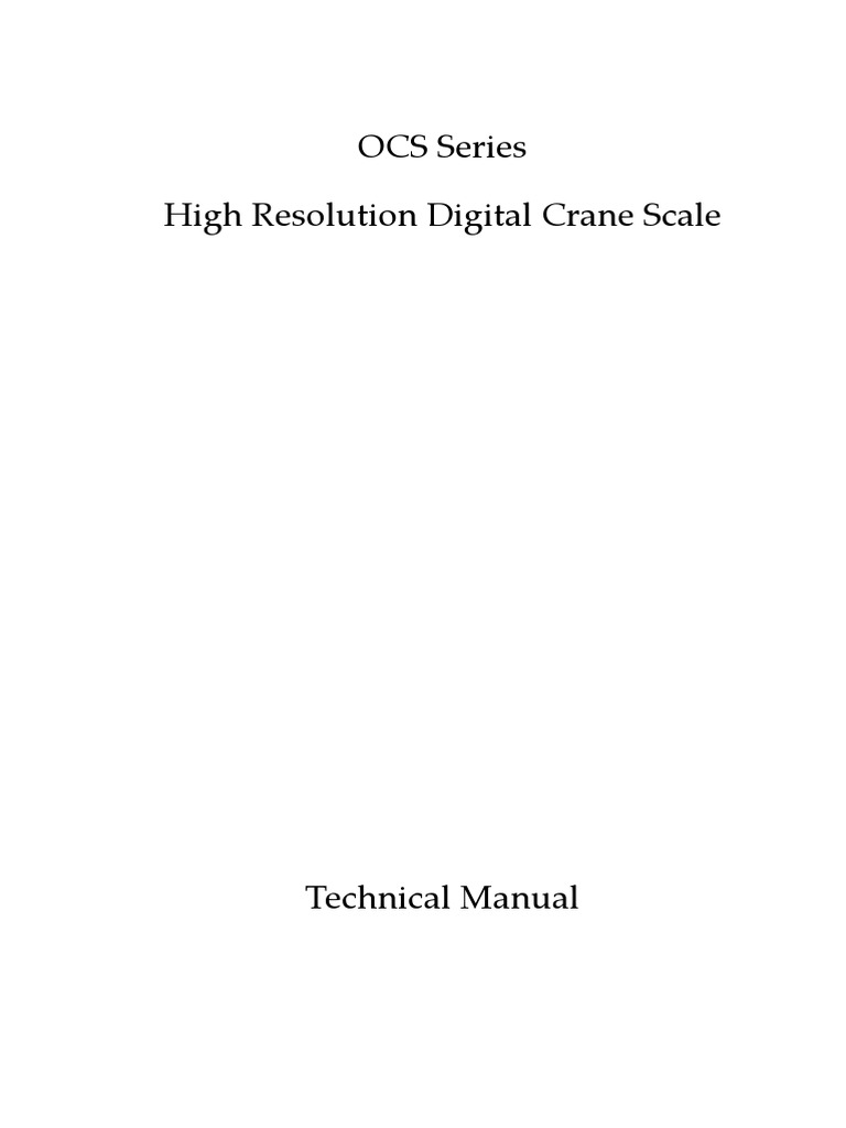 OCS Digital Crane Scale Manual | PDF | Calibration | Weight