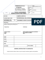 Universiti Kuala Lumpur: Continuous Assessment Verification/Cover Sheet